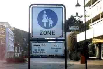Rad fahren in Fußgängerzonen
