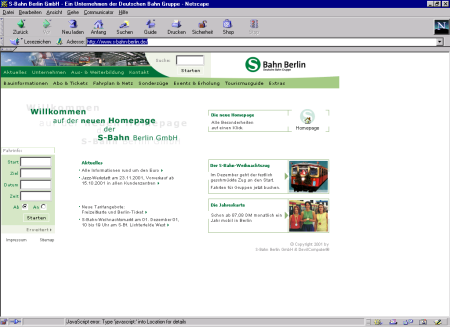 Startseite der S-Bahn-Berlin