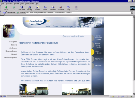 Startseite des PaderSprinter